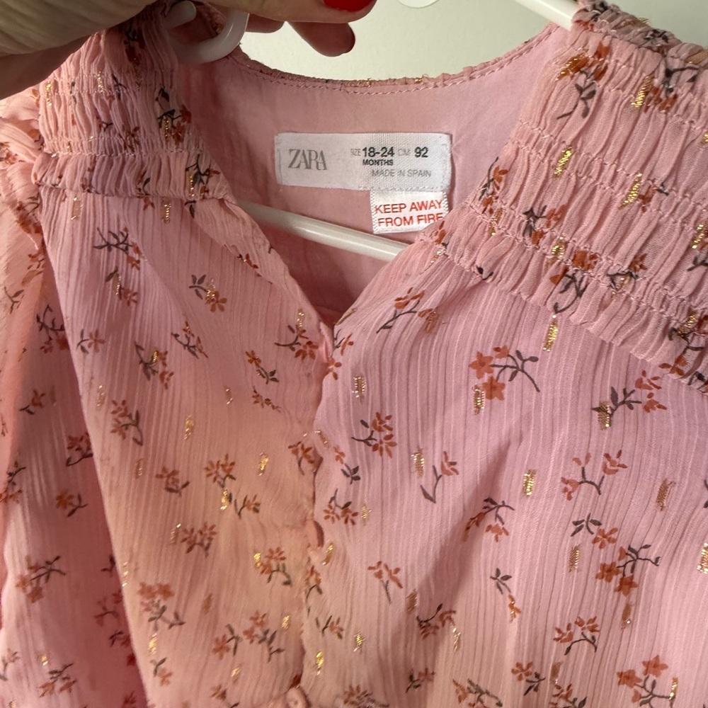 Zara Kids Pink Floral Top - Picture 2 of 3